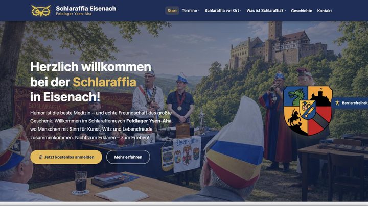 Startseite der Uhunetz-Seite Eisenach