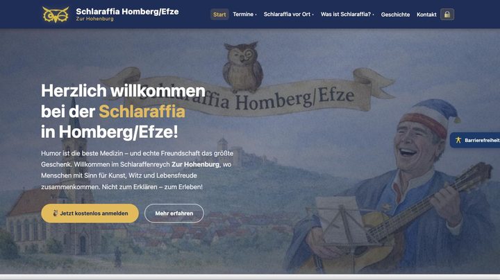 Startseite der Uhunetz-Seite Homberg