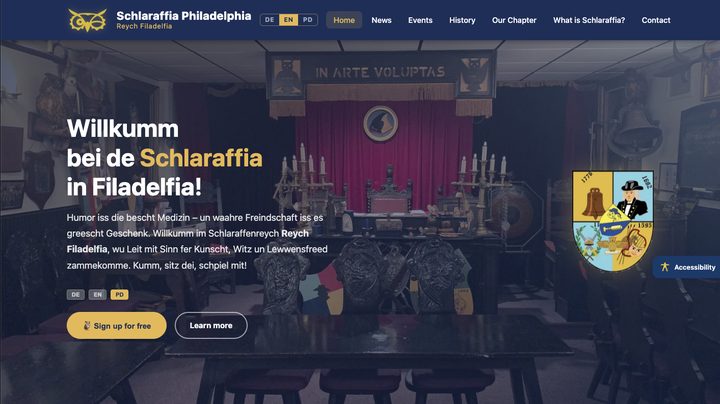 Startseite der Uhunetz-Seite Filadelfia
