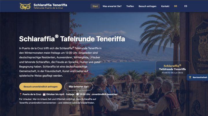Startseite der Uhunetz-Seite Teneriffa